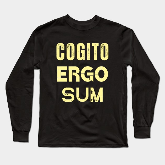 René Descartes quote: Cogito, ergo sum Long Sleeve T-Shirt by artbleed